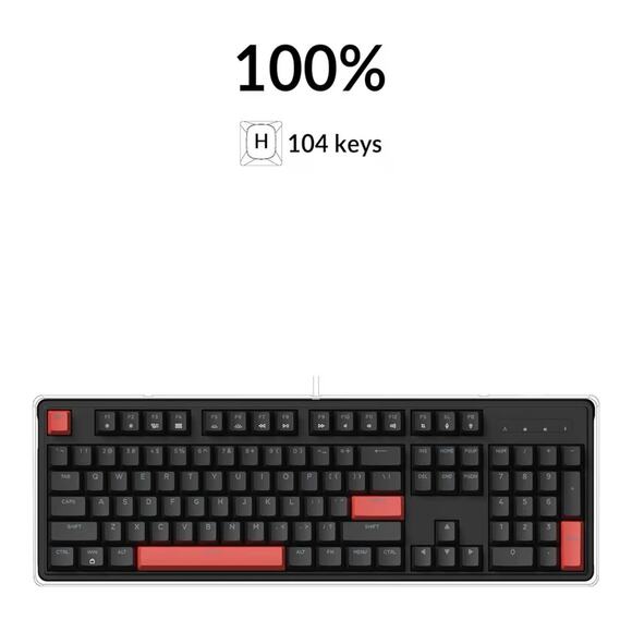 LEMOKEY X3 Wired Mechanical Keyboard 104-Key Red Backlit Brown Switch - Picture 8 of 8